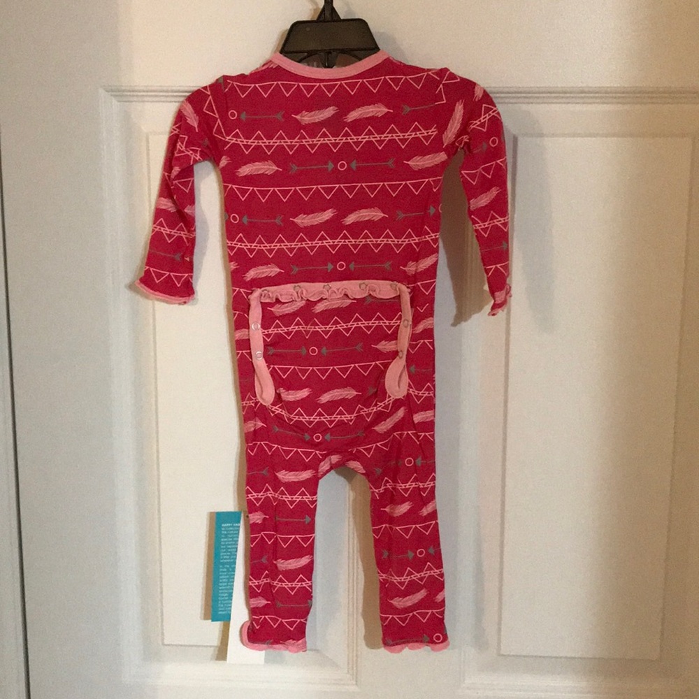 NWT Kickee Pants Print Muffin Ruffle Coverall - Picture 2 of 8